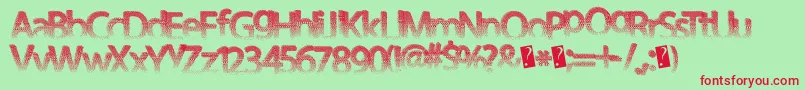 Czcionka Darthfader – czerwone czcionki na zielonym tle