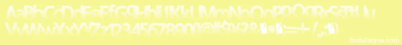 Шрифт Darthfader – белые шрифты на жёлтом фоне