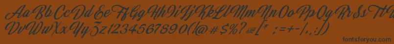 JasmineAndGreentea-Schriftart – Schwarze Schriften auf braunem Hintergrund