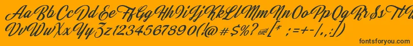Fonte JasmineAndGreentea – fontes pretas em um fundo laranja
