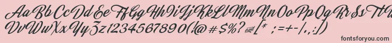 JasmineAndGreentea Font – Black Fonts on Pink Background