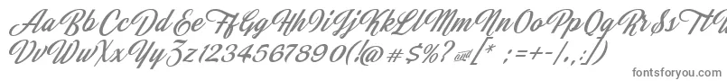 JasmineAndGreentea-fontti – harmaat kirjasimet valkoisella taustalla