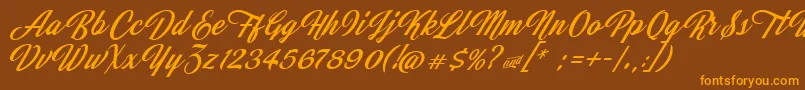 Шрифт JasmineAndGreentea – оранжевые шрифты на коричневом фоне