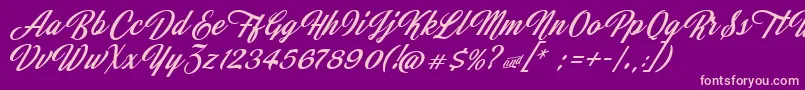 JasmineAndGreentea Font – Pink Fonts on Purple Background