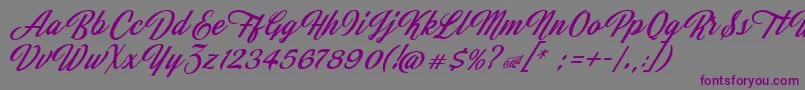 JasmineAndGreentea Font – Purple Fonts on Gray Background