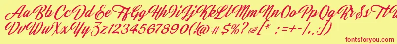 JasmineAndGreentea Font – Red Fonts on Yellow Background