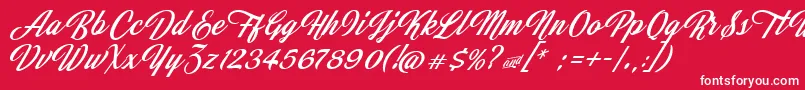 JasmineAndGreentea Font – White Fonts on Red Background