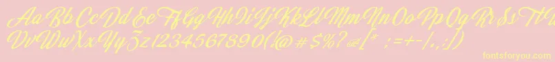 JasmineAndGreentea Font – Yellow Fonts on Pink Background