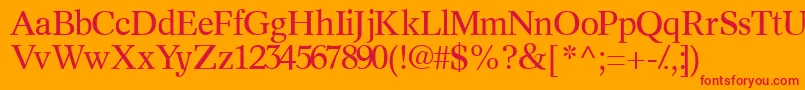 Informaticsssk-Schriftart – Rote Schriften auf orangefarbenem Hintergrund