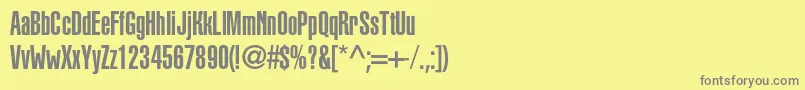 フォントKekurc – 黄色の背景に灰色の文字