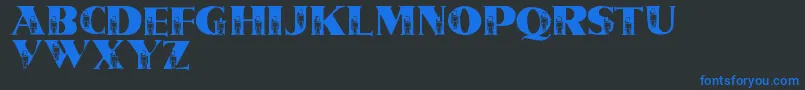 fuente LmsTinSoldiers – Fuentes Azules Sobre Fondo Negro