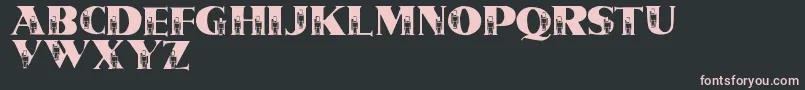 LmsTinSoldiers-Schriftart – Rosa Schriften auf schwarzem Hintergrund