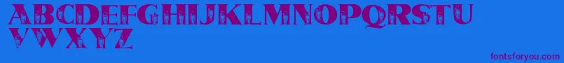 LmsTinSoldiers Font – Purple Fonts on Blue Background