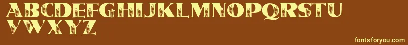 LmsTinSoldiers Font – Yellow Fonts on Brown Background