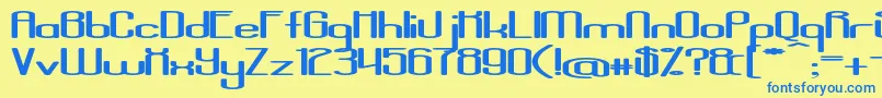 AposiopesisDwarfed Font – Blue Fonts on Yellow Background