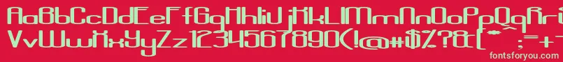 フォントAposiopesisDwarfed – 赤い背景に緑の文字