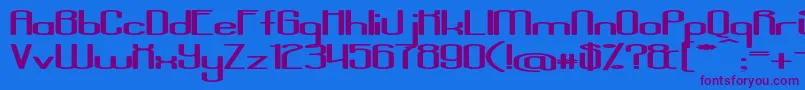 AposiopesisDwarfed Font – Purple Fonts on Blue Background