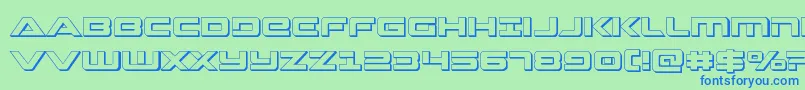 Strikelord3D Font – Blue Fonts on Green Background