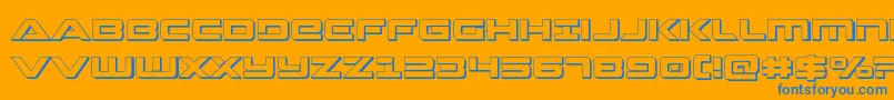 Strikelord3D Font – Blue Fonts on Orange Background