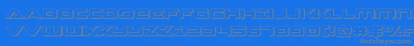 Strikelord3D Font – Gray Fonts on Blue Background