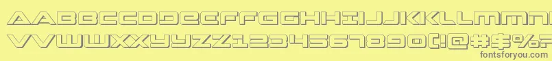 Strikelord3D Font – Gray Fonts on Yellow Background
