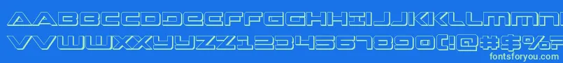 Strikelord3D-Schriftart – Grüne Schriften auf blauem Hintergrund