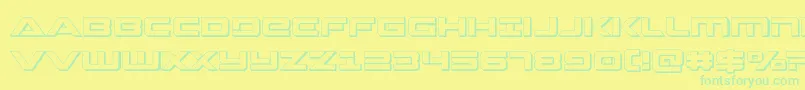 Strikelord3D Font – Green Fonts on Yellow Background