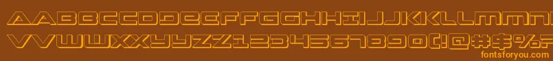 Strikelord3D Font – Orange Fonts on Brown Background
