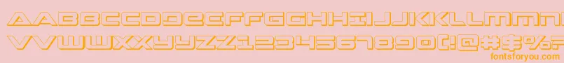 Strikelord3D-Schriftart – Orangefarbene Schriften auf rosa Hintergrund