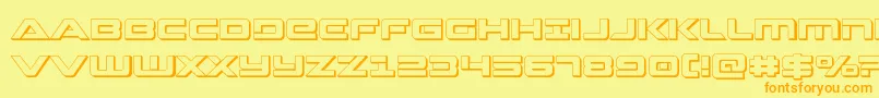 Strikelord3D Font – Orange Fonts on Yellow Background