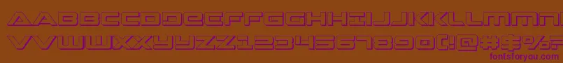 Strikelord3D Font – Purple Fonts on Brown Background