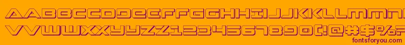 Strikelord3D Font – Purple Fonts on Orange Background