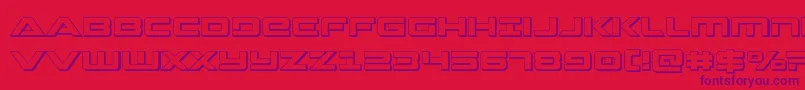 Police Strikelord3D – polices violettes sur fond rouge