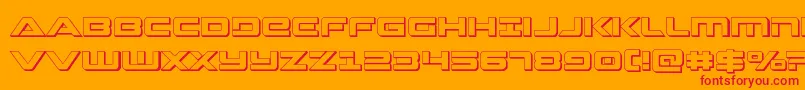 Strikelord3D-Schriftart – Rote Schriften auf orangefarbenem Hintergrund