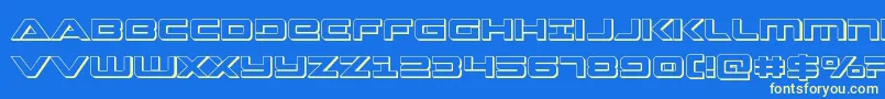 Strikelord3D Font – Yellow Fonts on Blue Background