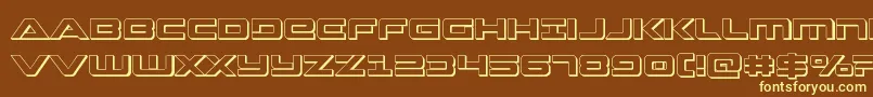 Strikelord3D Font – Yellow Fonts on Brown Background
