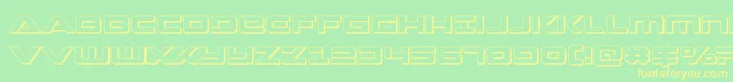 Strikelord3D Font – Yellow Fonts on Green Background