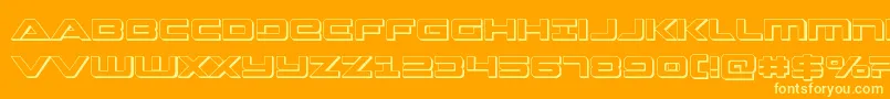 Fonte Strikelord3D – fontes amarelas em um fundo laranja