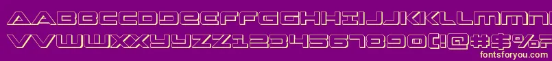 Шрифт Strikelord3D – жёлтые шрифты на фиолетовом фоне