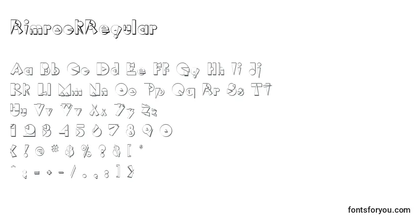 Schriftart RimrockRegular – Alphabet, Zahlen, spezielle Symbole