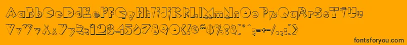 RimrockRegular-Schriftart – Schwarze Schriften auf orangefarbenem Hintergrund