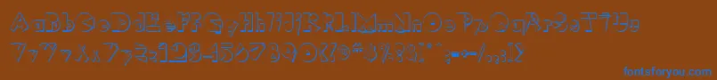 RimrockRegular Font – Blue Fonts on Brown Background