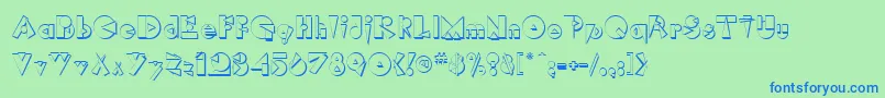 RimrockRegular Font – Blue Fonts on Green Background