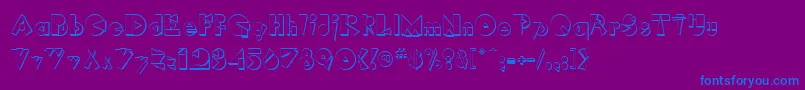 RimrockRegular Font – Blue Fonts on Purple Background