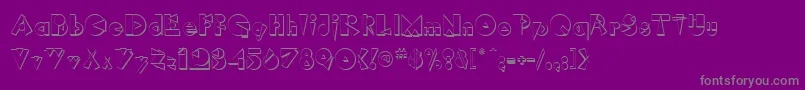 RimrockRegular-Schriftart – Graue Schriften auf violettem Hintergrund