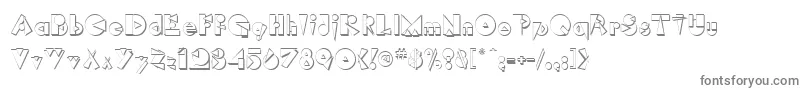 フォントRimrockRegular – 白い背景に灰色の文字