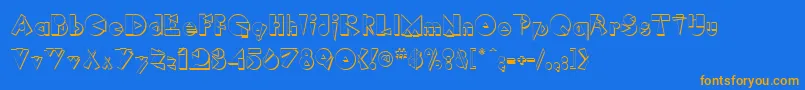 RimrockRegular Font – Orange Fonts on Blue Background