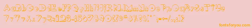 RimrockRegular-Schriftart – Orangefarbene Schriften auf rosa Hintergrund