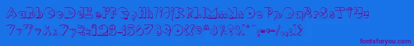 RimrockRegular Font – Purple Fonts on Blue Background