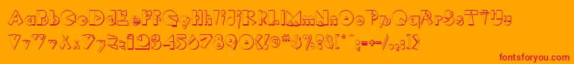 RimrockRegular Font – Red Fonts on Orange Background